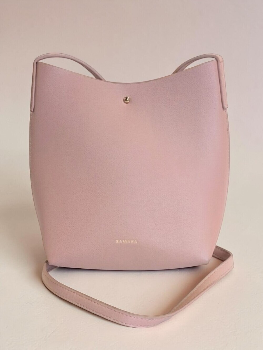 Anthropologie Samara Vegan Leather Minimalist Crossbody Pink Peony Medium